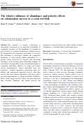 Cover page: The relative influence of abundance and priority effects on colonization success in a coral-reef fish