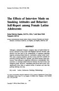 Cover page: The Effects of Interview Mode on Smoking Attitudes and Behavior: Self-Report among Female Latino Adolescents