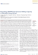 Cover page: Expanding CRISPR/Cas9 Genome Editing Capacity in Zebrafish Using SaCas9