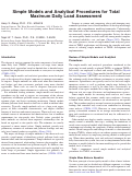 Cover page: Simple Models and Analytical Procedures for Total Maximum Daily Load Assessment