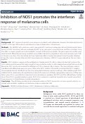 Cover page: Inhibition of NOS1 promotes the interferon response of melanoma cells.