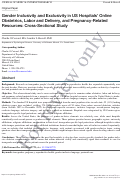 Cover page of Gender Inclusivity and Exclusivity in US Hospitals’ Online Obstetrics, Labor and Delivery, and Pregnancy-Related Resources: Cross-Sectional Study