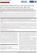 Cover page: Hospitalization Rates and Causes among Persons with HIV in the US and Canada, 2005–2015