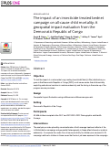 Cover page: The impact of an insecticide treated bednet campaign on all-cause child mortality: A geospatial impact evaluation from the Democratic Republic of Congo