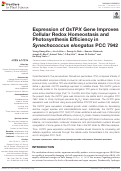 Cover page: Expression of OsTPX Gene Improves Cellular Redox Homeostasis and Photosynthesis Efficiency in Synechococcus elongatus PCC 7942