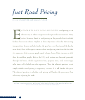 Cover page: Just Road Pricing