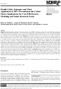 Cover page: Health Utility Estimates and Their Application to HIV Prevention in the United States: Implications for Cost-Effectiveness Modeling and Future Research Needs.