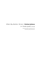 Cover page: What My Mother Wrote
