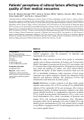 Cover page: Patients' perceptions of cultural factors affecting the quality of their medical encounters