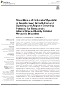 Cover page: Novel Roles of Follistatin/Myostatin in Transforming Growth Factor-β Signaling and Adipose Browning: Potential for Therapeutic Intervention in Obesity Related Metabolic Disorders