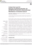 Cover page: Coiled-Coil and C2 Domain-Containing Protein 1A (CC2D1A) Promotes Chemotherapy Resistance in Ovarian Cancer