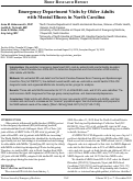 Cover page: Emergency Department Visits by Older Adults with Mental Illness in North Carolina