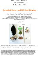 Cover page: Embodied Energy and Off-Grid Lighting