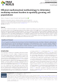 Cover page of Efficient mathematical methodology to determine multistep mutant burden in spatially growing cell populations