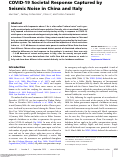 Cover page: COVID-19 Societal Response Captured by Seismic Noise in China and Italy