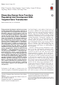 Cover page: Dissecting Human Gene Functions Regulating Islet Development With Targeted Gene Transduction