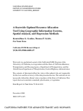 Cover page: A Statewide Optimal Resource Allocation Tool Using Geographic Information Systems, Spatial Analysis, and Regression Methods