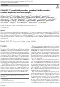 Cover page: PSMA PET/CT: joint EANM procedure guideline/SNMMI procedure standard for prostate cancer imaging 2.0.