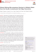 Cover page: Nitrate-Utilizing Microorganisms Resistant to Multiple Metals from the Heavily Contaminated Oak Ridge Reservation