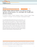 Cover page: Single-stage plasma-based correlated energy spread compensation for ultrahigh 6D brightness electron beams