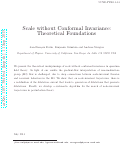 Cover page: Scale without conformal invariance: theoretical foundations