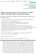 Cover page: Neighborhood Self-Selection: The Role of Pre-Move Health Factors on the Built and Socioeconomic Environment.