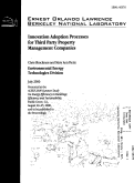 Cover page: Innovation Adoption Processes for Third Party Property Management Companies