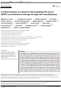 Cover page: A subset analysis of a phase II trial evaluating the use of DFMO as maintenance therapy for high‐risk neuroblastoma