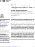 Cover page: Phylogeny-corrected identification of microbial gene families relevant to human gut colonization