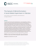 Cover page: The Spread of (Mis)information: A Social Media Experiment in Pakistan