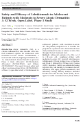 Cover page: Safety and Efficacy of Lebrikizumab in Adolescent Patients with Moderate-to-Severe Atopic Dermatitis: A 52-Week, Open-Label, Phase 3 Study.