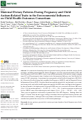 Cover page: Maternal Dietary Patterns During Pregnancy and Child Autism-Related Traits in the Environmental Influences on Child Health Outcomes Consortium.