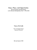 Cover page: Race, Place, and Opportunity: Racial Change and Segregation in the Boston Metropolitan Area: 1990-2000