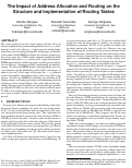 Cover page: The Impact of Address Allocation and Routing on the Structure and
Implementation of Routing Tables