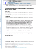 Cover page: Chemoproteomic Approach for the Quantitative Identification of Arsenic-Binding Proteins.