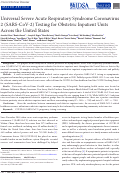 Cover page: Universal Severe Acute Respiratory Syndrome Coronavirus 2 (SARS-CoV-2) Testing for Obstetric Inpatient Units Across the United States