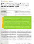 Cover page: Diffusion Tensor Imaging for Assessment of Response to Neoadjuvant Chemotherapy in Patients With Breast Cancer