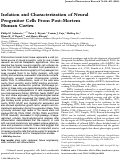 Cover page: Isolation and characterization of neural progenitor cells from post-mortem human cortex.