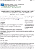 Cover page: Small food stores and availability of nutritious foods: a comparison of database and in-store measures, Northern California, 2009.