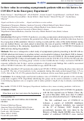 Cover page: Is There Value in Screening Asymptomatic Patients with No Risk Factors for COVID-19 in the Emergency Department?