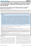 Cover page: To the Root of the Curl: A Signature of a Recent Selective Sweep Identifies a Mutation That Defines the Cornish Rex Cat Breed