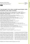 Cover page: Using atmospheric observations to quantify annual biogenic carbon dioxide fluxes on the Alaska North Slope