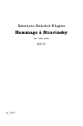 Cover page: Hommage à Stravinsky