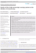 Cover page: Quality of life of older gynecologic oncology patients at the initiation of chemotherapy.