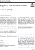 Cover page: Reservoir water quality simulation with data mining models