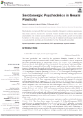 Cover page: Serotonergic Psychedelics in Neural Plasticity.