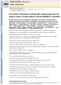 Cover page: Association of Marijuana Smoking with Oropharyngeal and Oral Tongue Cancers: Pooled Analysis from the INHANCE Consortium