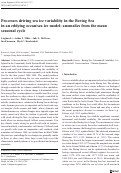 Cover page: Processes driving sea ice variability in the Bering Sea in an eddying ocean/sea ice model: anomalies from the mean seasonal cycle