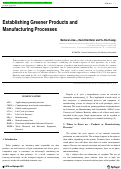 Cover page: Establishing Greener Products and Manufacturing Processes