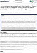 Cover page: Highly contiguous genomes of human clinical isolates of Giardia duodenalis reveal assemblage- and sub-assemblage-specific presence–absence variation in protein-coding genes